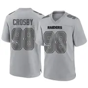 Youth Gray Game Maxx Crosby Las Vegas Atmosphere Fashion Jersey