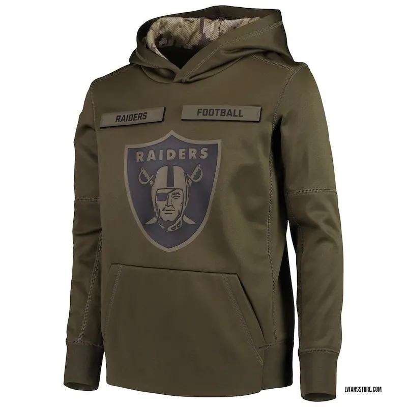 Youth Green Las Vegas Raiders 2018 Salute to Service Pullover Performance Hoodie