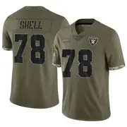 Youth Olive Limited Art Shell Las Vegas 2022 Salute To Service Jersey