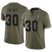 Youth Olive Limited Darnay Holmes Las Vegas 2022 Salute To Service Jersey