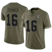 Youth Olive Limited Dillon Stoner Las Vegas 2022 Salute To Service Jersey