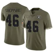 Youth Olive Limited Ja'Quan Sheppard Las Vegas 2022 Salute To Service Jersey