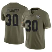 Youth Olive Limited Jalen Richard Las Vegas 2022 Salute To Service Jersey