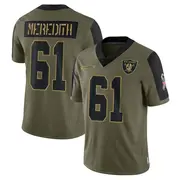 Youth Olive Limited Jordan Meredith Las Vegas 2021 Salute To Service Jersey