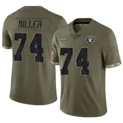 Youth Olive Limited Kolton Miller Las Vegas 2022 Salute To Service Jersey