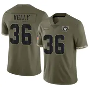 Youth Olive Limited Kyu Blu Kelly Las Vegas 2022 Salute To Service Jersey