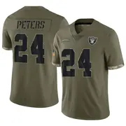 Youth Olive Limited Marcus Peters Las Vegas 2022 Salute To Service Jersey