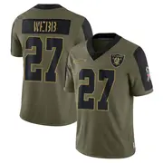 Youth Olive Limited Sam Webb Las Vegas 2021 Salute To Service Jersey