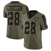 Youth Olive Limited Sincere McCormick Las Vegas 2021 Salute To Service Jersey