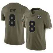 Youth Olive Limited Wilson Ray Guy Las Vegas 2022 Salute To Service Jersey