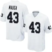 Youth White Game Kana'i Mauga Las Vegas Jersey