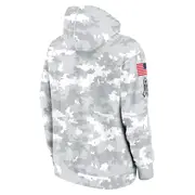 Youth White/Gray Las Vegas Raiders 2024 Salute To Service Pullover Hoodie